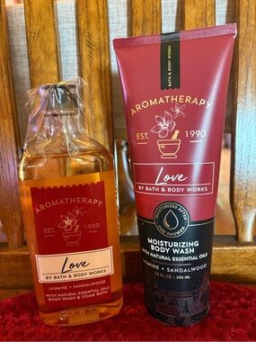 Bath & Body Works Love Jasmine + Sandalwood Body Wash & Foam Bath Set HTF
